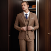 The Timeless Charm of the Brown Herringbone Suit