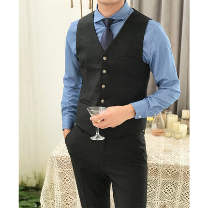 Fashion Double Breasted 2 pieces Mens Suit For Wedding (Vest+Pants)