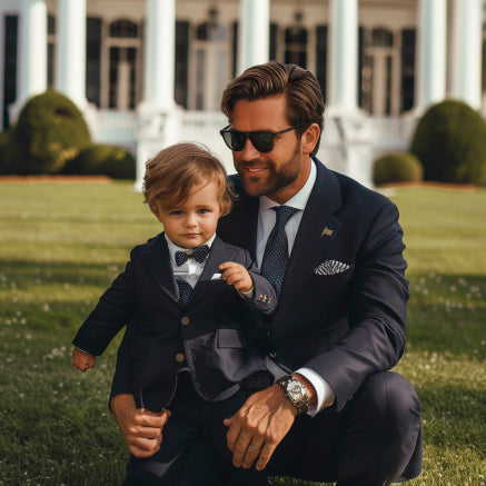 Matching Elegance: A Father and Child in 2024's Popular Suits