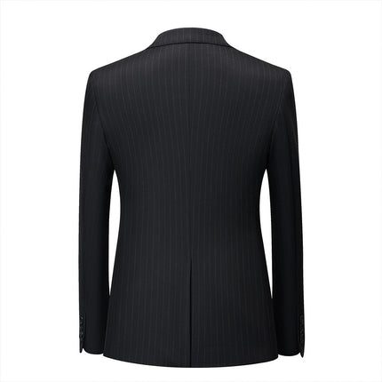 Men's Slim Fit Striped Casual  Men's 3-Piece Suit