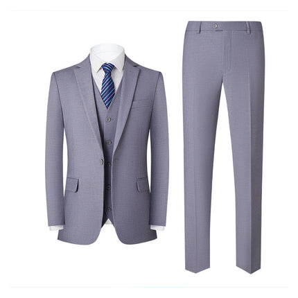 Men's Slim Fit Business Casual Suits Set 3-Piece