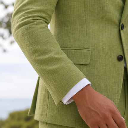 Men’s Linen Tailored Two Piece Wedding Suit By Sweetearing
