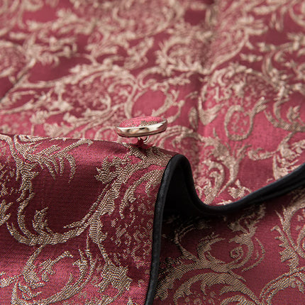 3-Piece Suit Men's Vintage Gold Damask Jacquard Suit for Prom Party Wedding