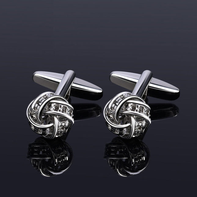 Diamond-set Metal Knotted Cufflinks Cufflink sweetearing Silver Tuxedos, Formalwear, Wedding suits, Business suits, Slim-fit suits, Classic suits, Black-tie attire, Dinner jackets, Prom suits