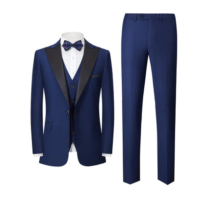 Men's Slim Fit 3-Piece Party Wedding Suit(Blazer + Vest + Pants)