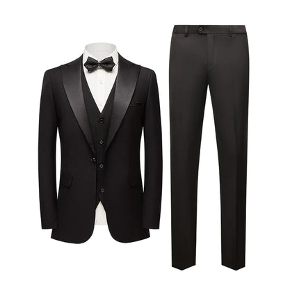 Men's Slim Fit 3-Piece Party Wedding Suit(Blazer + Vest + Pants)