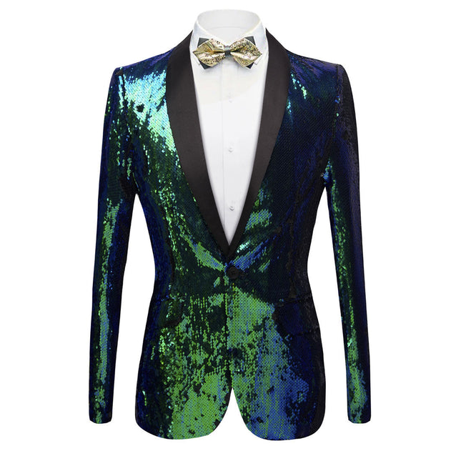 Men's Reversible Slim Fit Tuxedo Jacket Gradient Sequin Tuxedo Green Tuxedo sweetearing  Tuxedos, Formalwear, Wedding suits, Business suits, Slim-fit suits, Classic suits, Black-tie attire, Dinner jackets, Prom suits