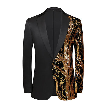 Men's 2-Pieces Branch Embroidered Sequin Jacket 2 Pieces Suit sweetearing  Tuxedos, Formalwear, Wedding suits, Business suits, Slim-fit suits, Classic suits, Black-tie attire, Dinner jackets, Prom suits