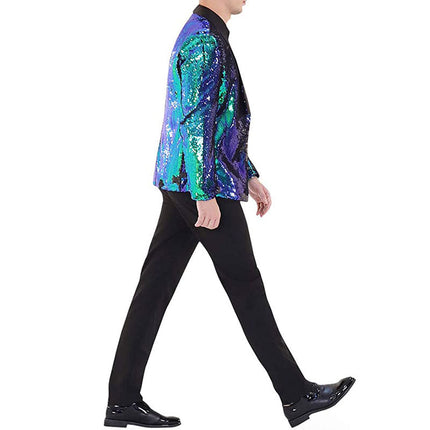 Men's Reversible Two-Tone Sequins Shawl Collar Tuxedo 7 Color blazer sweetearing  Tuxedos, Formalwear, Wedding suits, Business suits, Slim-fit suits, Classic suits, Black-tie attire, Dinner jackets, Prom suits