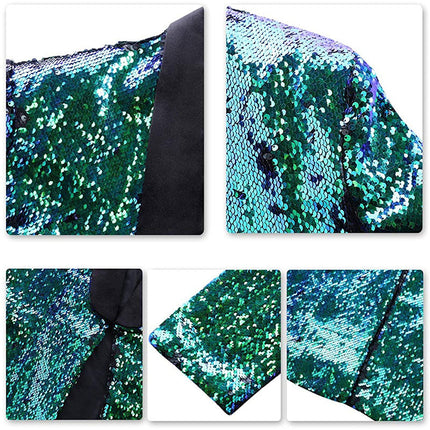 Men's Reversible Two-Tone Sequins Shawl Collar Tuxedo 7 Color blazer sweetearing  Tuxedos, Formalwear, Wedding suits, Business suits, Slim-fit suits, Classic suits, Black-tie attire, Dinner jackets, Prom suits