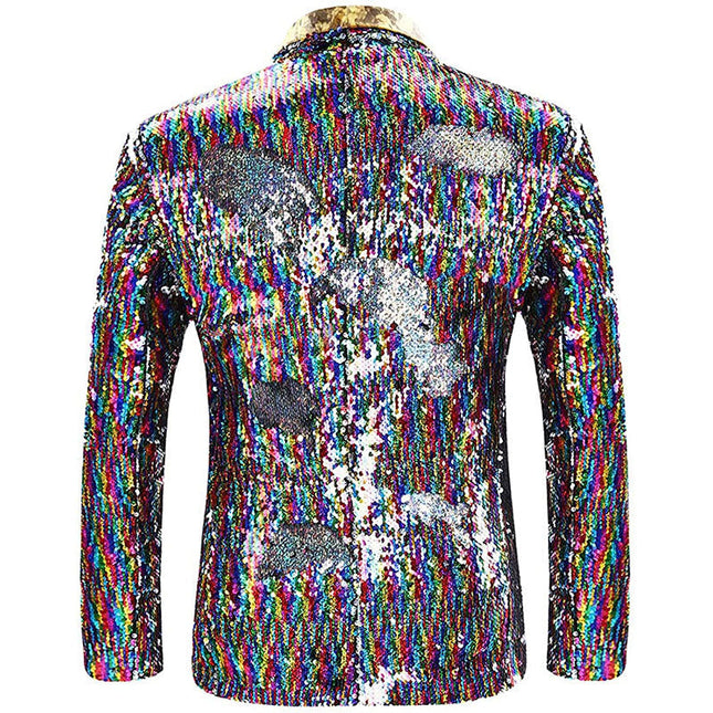 Men's Rainbow Laser Sequin Stage Jacket Sequin Jackets sweetearing  Tuxedos, Formalwear, Wedding suits, Business suits, Slim-fit suits, Classic suits, Black-tie attire, Dinner jackets, Prom suits