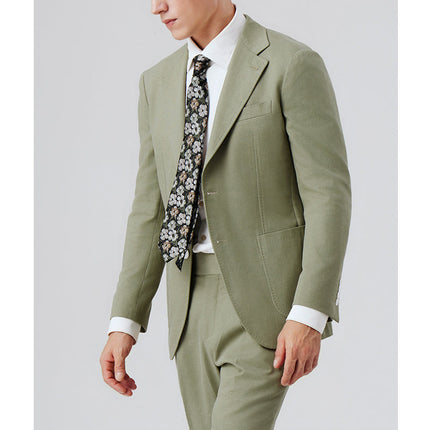 2 Piece Men's Slim Fit Suit Sage Green Suit for Wedding