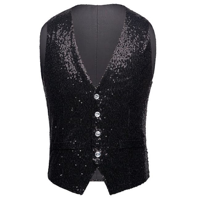 Men's Sequin Fashion Vest Black Vest sweetearing blackXXL Tuxedos, Formalwear, Wedding suits, Business suits, Slim-fit suits, Classic suits, Black-tie attire, Dinner jackets, Prom suits