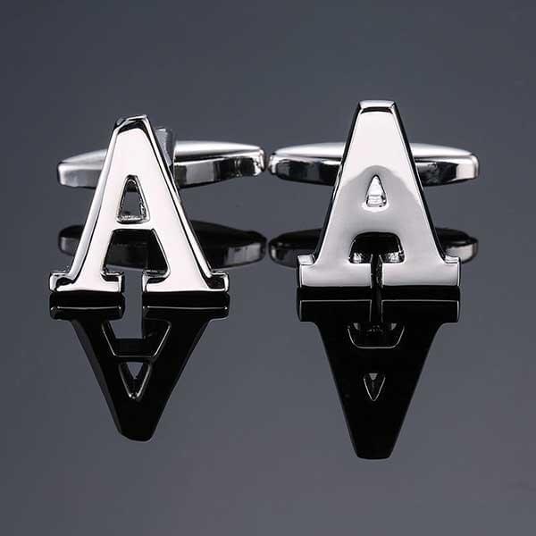 26 Dimensional Letter Style Cufflinks Silver Cufflink sweetearing A Tuxedos, Formalwear, Wedding suits, Business suits, Slim-fit suits, Classic suits, Black-tie attire, Dinner jackets, Prom suits