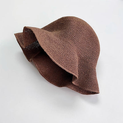 Foldable Straw Hat Women's Crochet Minimalist Versatile Suitable For Summer Beach Vacation