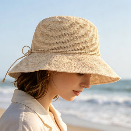 Foldable Straw Hat For Women Sun Protection and Beach Vacation Korean Style Boho Holiday Travel