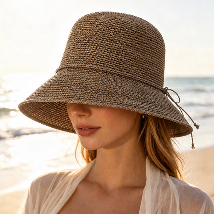 Foldable Straw Hat For Women Sun Protection and Beach Vacation Korean Style Boho Holiday Travel