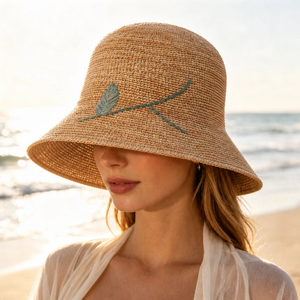 Foldable Straw Hat For Women Sun Protection and Beach Vacation Korean Style Boho Holiday Travel