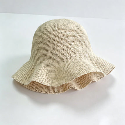 Foldable Straw Hat Women's Crochet Minimalist Versatile Suitable For Summer Beach Vacation