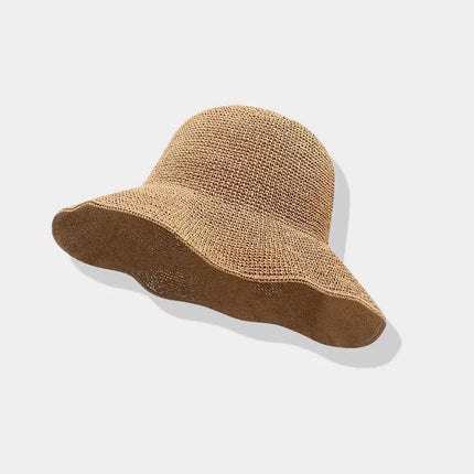Foldable Straw Hat Women's Crochet Minimalist Versatile Suitable For Summer Beach Vacation