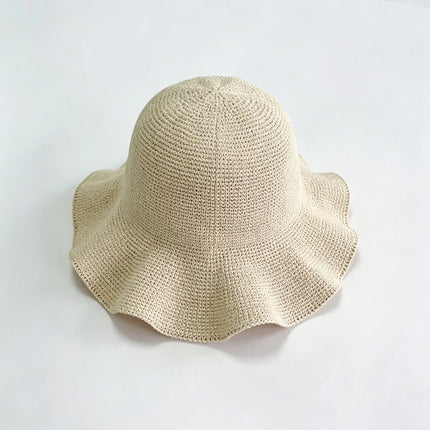 Foldable Straw Hat Women's Crochet Minimalist Versatile Suitable For Summer Beach Vacation