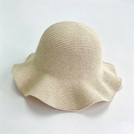 Foldable Straw Hat Women's Crochet Minimalist Versatile Suitable For Summer Beach Vacation
