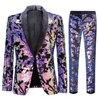 Purple Blazer+Purple Black Pant