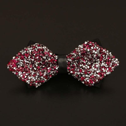 Rhinestone Bow Ties for Men Pre Tied Sequin Diamond Bowties 8 Color Tie sweetearing RedSharpAngled Tuxedos, Formalwear, Wedding suits, Business suits, Slim-fit suits, Classic suits, Black-tie attire, Dinner jackets, Prom suits