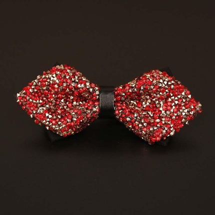 Rhinestone Bow Ties for Men Pre Tied Sequin Diamond Bowties 8 Color Tie sweetearing BurgundySharpAngled Tuxedos, Formalwear, Wedding suits, Business suits, Slim-fit suits, Classic suits, Black-tie attire, Dinner jackets, Prom suits