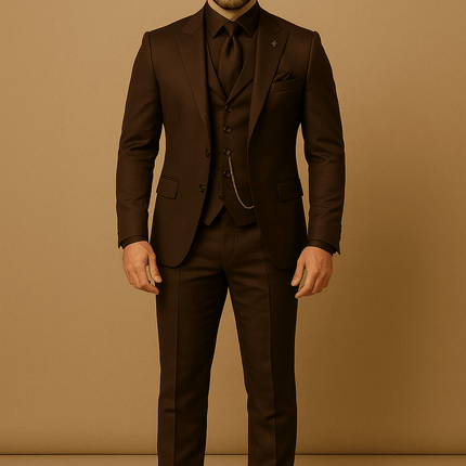 Men’s 3 Piece Slim Fit Suit Blazer Waistcoat and Trousers Set for Formal Events