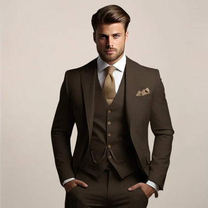 Men’s Three Piece Slim Fit Suit Wedding Tuxedo