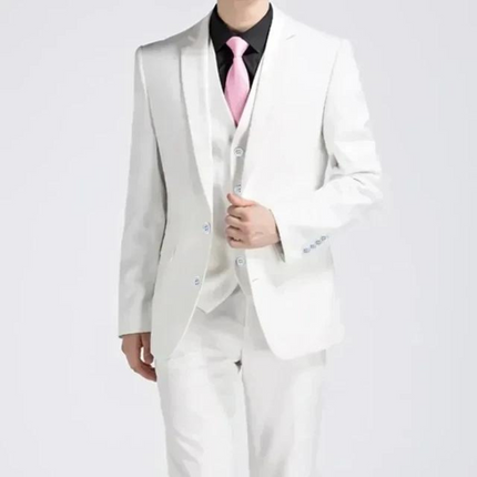 Men’s Three Piece Suit Single Button Black Formal Set