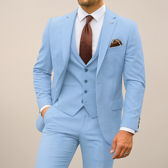 Men's Three Piece Suit Slim Fit Formal Set for Weddings Parties