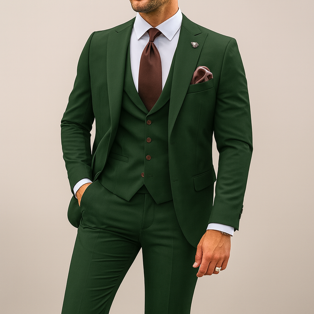 Men's Three Piece Suit Slim Fit Formal Set for Weddings Parties