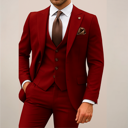 Men's Three Piece Suit Slim Fit Formal Set for Weddings Parties