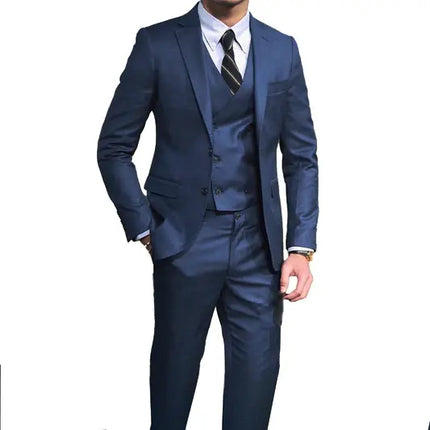 Casual Men's 3 Pieces Mens Suit Regular Fit Notch Lapel Tuxedos (Blazer+vest+Pants)