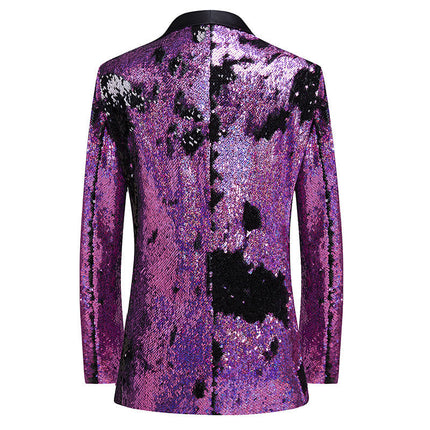 Men's Reversible Slim Fit Tuxedo Jacket Gradient Sequin Tuxedo Purple Tuxedo sweetearing  Tuxedos, Formalwear, Wedding suits, Business suits, Slim-fit suits, Classic suits, Black-tie attire, Dinner jackets, Prom suits