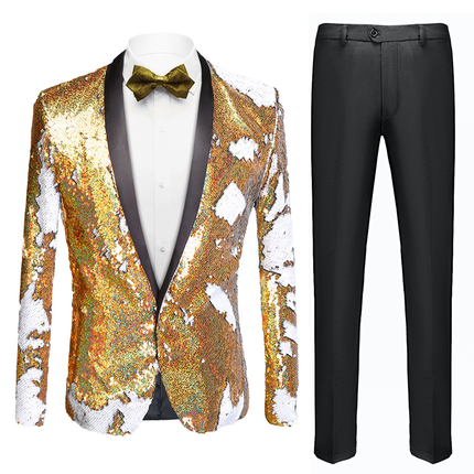 Men's Slim Fit Tuxedo Jacket Golden Embroidery Sequin Jacket Tuxedo sweetearing  Tuxedos, Formalwear, Wedding suits, Business suits, Slim-fit suits, Classic suits, Black-tie attire, Dinner jackets, Prom suits