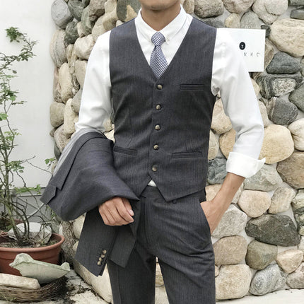 Fashion Double Breasted 2 pieces Mens Suit For Wedding (Vest+Pants)