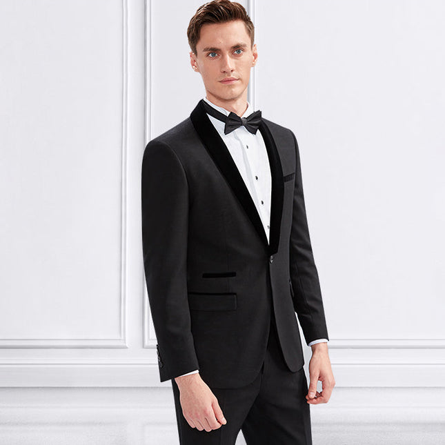 Formal 2 pieces Men’s Suit Shaw Lapel Tuxedo