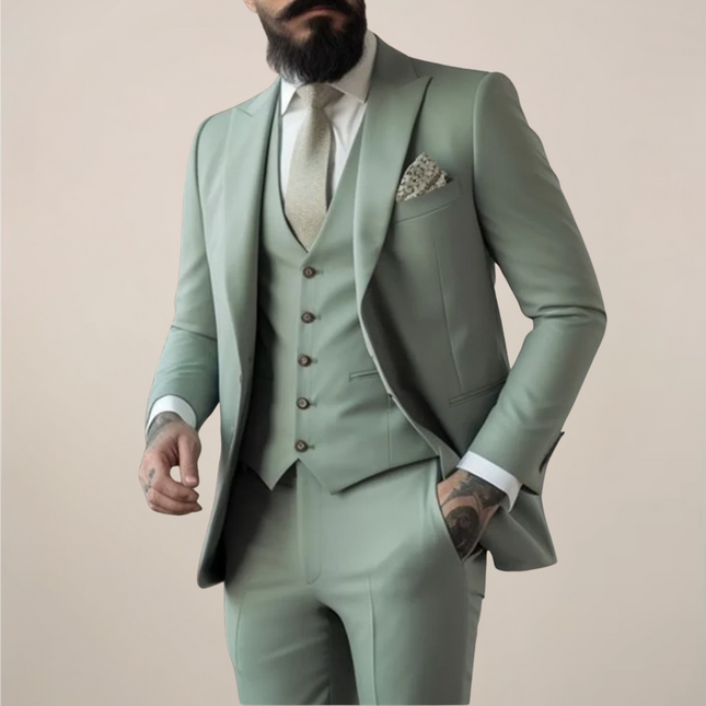 Sage Green 3 Piece Slim Fit Men’s Suit Formal Wedding Prom Tuxedo