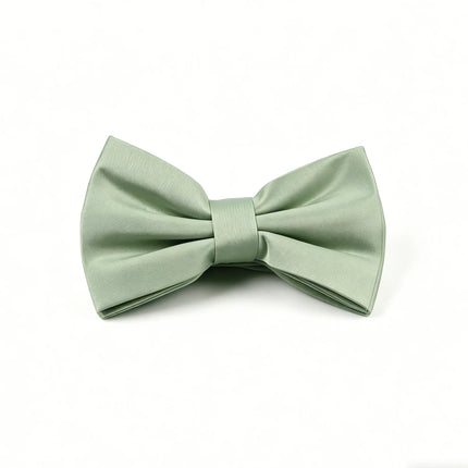 Sage Green Bow Tie Pocket Square and Cufflinks Set