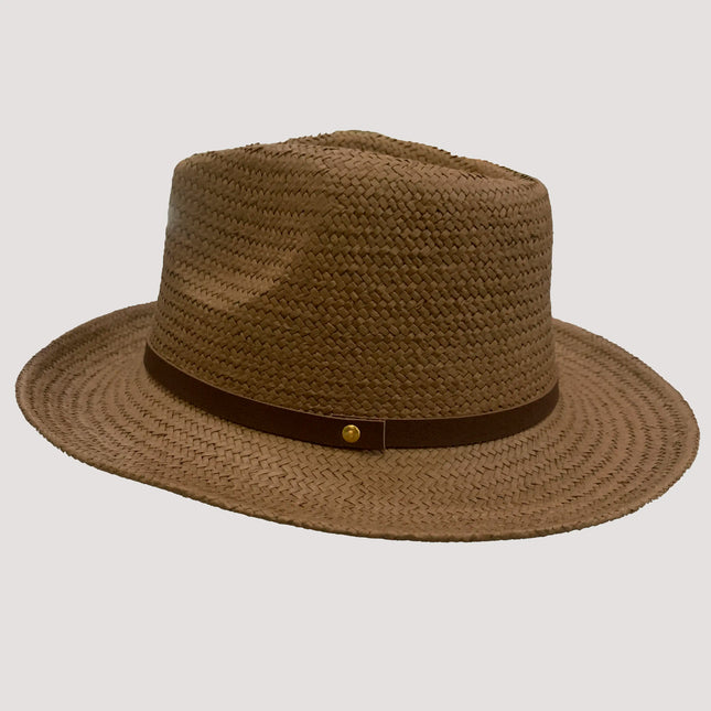 Sharp Straw Fedora Hat – Coffee