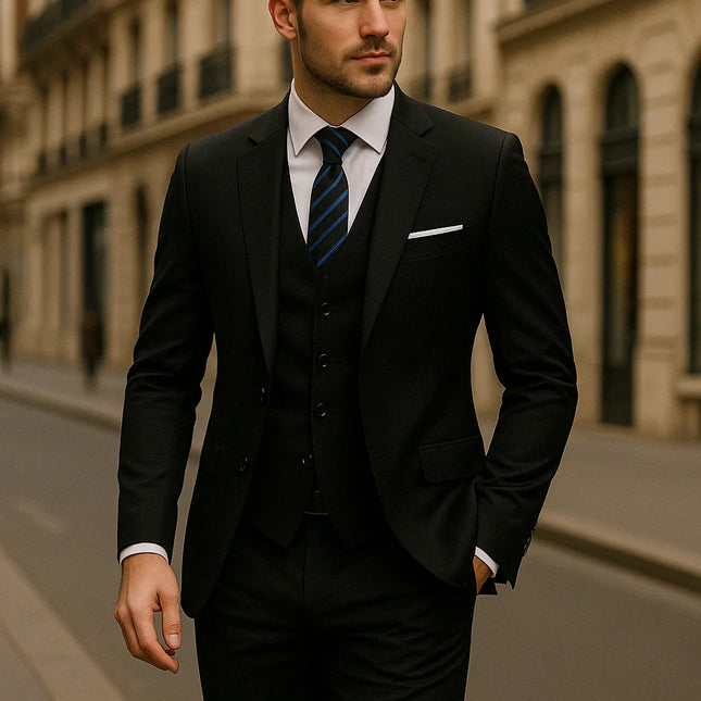 Three Piece Men's Formal Suit Tailored Slim Fit for Business and Special Occasions