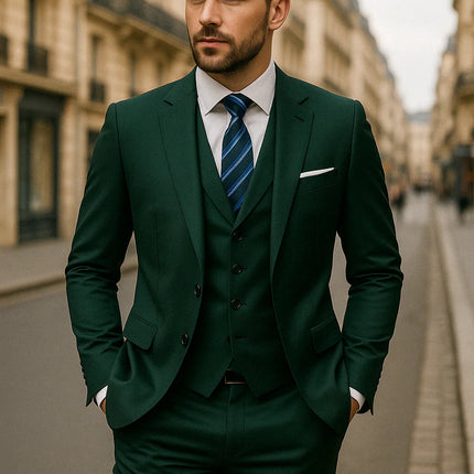 Three Piece Men's Formal Suit Tailored Slim Fit for Business and Special Occasions