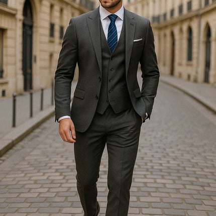 Three Piece Men's Formal Suit Tailored Slim Fit for Business and Special Occasions