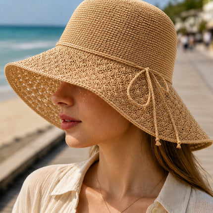 Women's Foldable Sun Hat Summer Beach Vacation Hat Fashionable Elegant