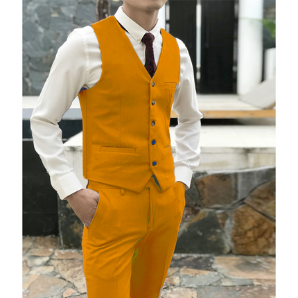 Fashion Double Breasted 2 pieces Mens Suit For Wedding (Vest+Pants)