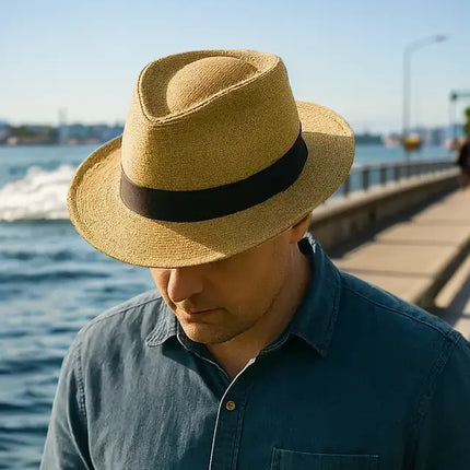 Classic Handmade Panama Hat Black Band Replica