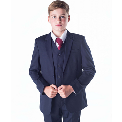 Boys 5 Piece Navy Suit for Wedding Prom Party Sweetearing